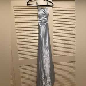 Light Blue Silk Long Dress